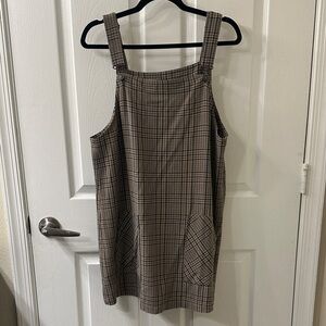 American Eagle Plaid Overall Dress